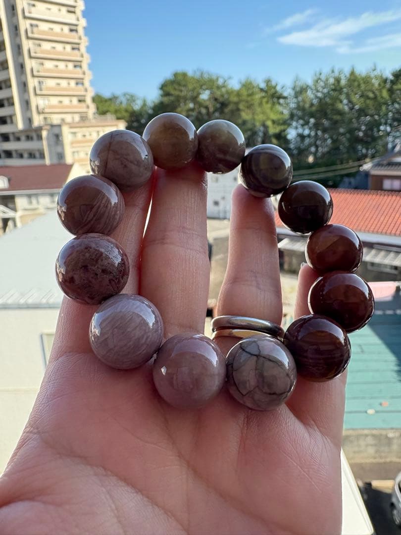 ♡艶々♡15ミリ後半　高品質　ピンクアラシャン瑪瑙　ブレスレット