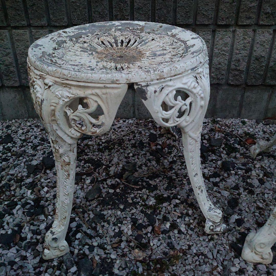 2脚セット Garden stool ガーデン スツール チェア ホワイト系