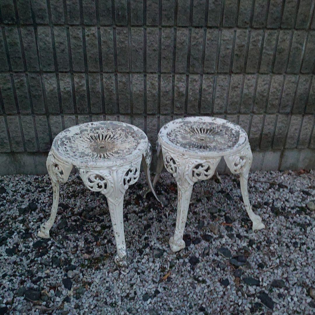 2脚セット Garden stool ガーデン スツール チェア ホワイト系