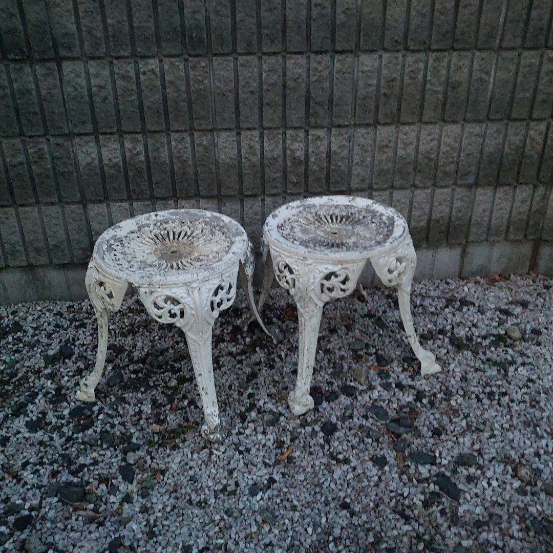2脚セット Garden stool ガーデン スツール チェア ホワイト系