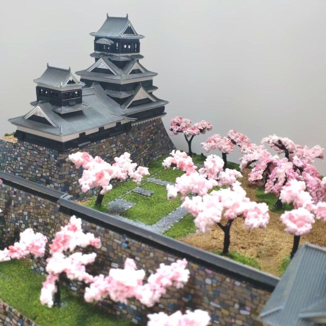 熊本城　春（桜）バージョン　プラモデル　組立済完成品
