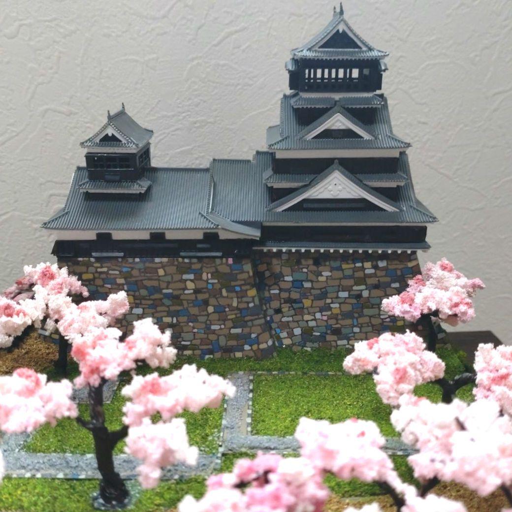 熊本城　春（桜）バージョン　プラモデル　組立済完成品