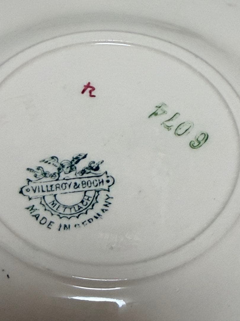 ビレロイ＆ボッホ、アンティーク、ファイアンス焼きケーキ皿、3枚セット