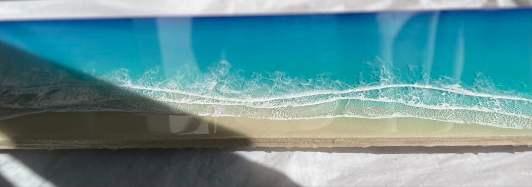 ✨ 月光に包まれる海　蓄光オーシャンアート 本物の砂×三層の波「受注制作」