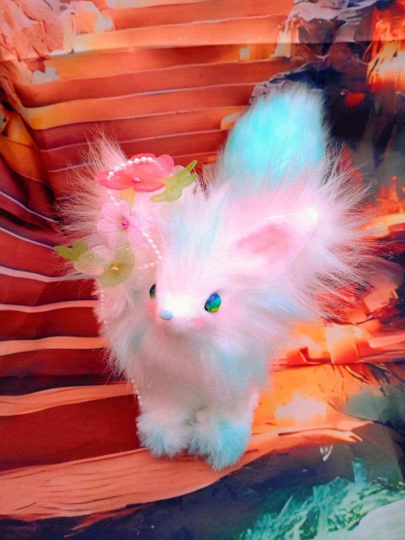 水魔法の狐アートドールartdollハンドメイドぬいぐるみキツネFantasy猫