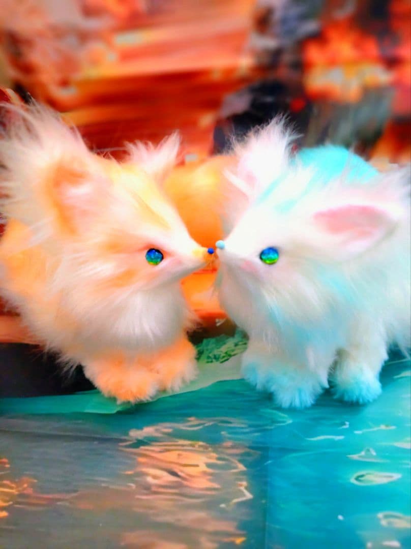 水魔法の狐アートドールartdollハンドメイドぬいぐるみキツネFantasy猫