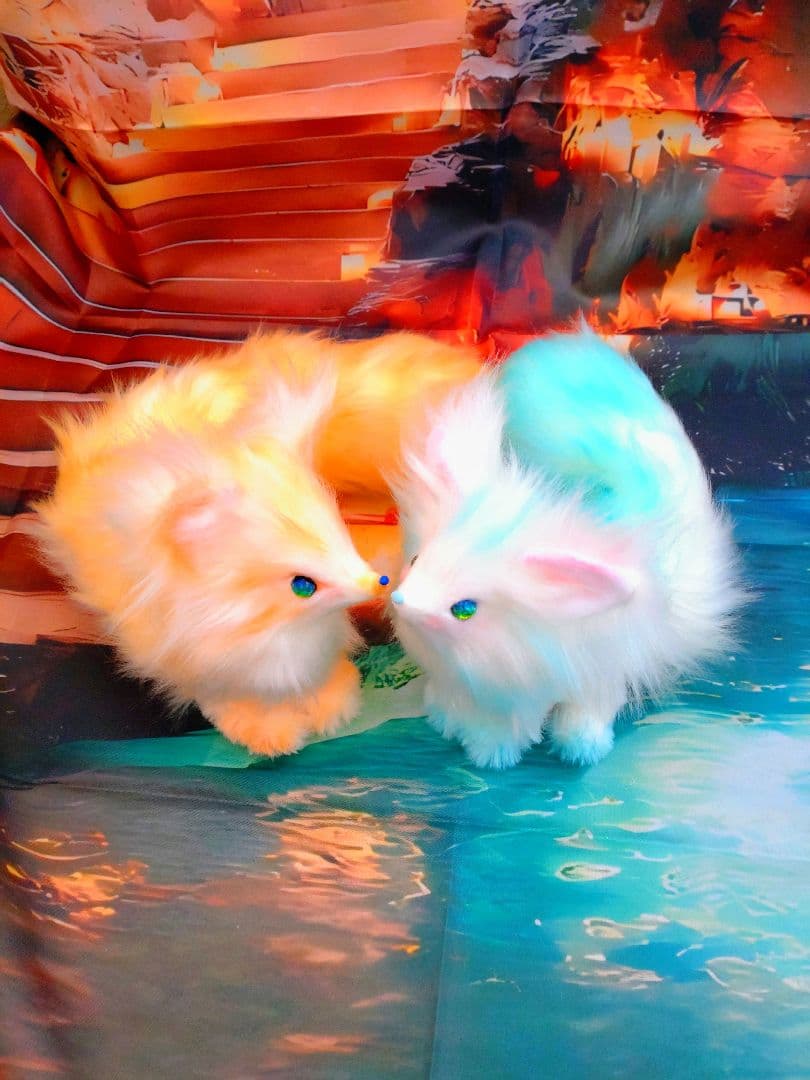 水魔法の狐アートドールartdollハンドメイドぬいぐるみキツネFantasy猫