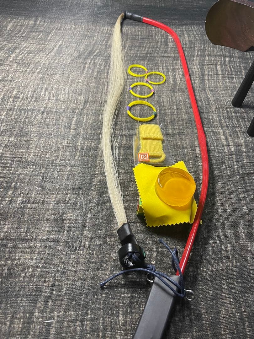 胡弓，弓、付属品付き