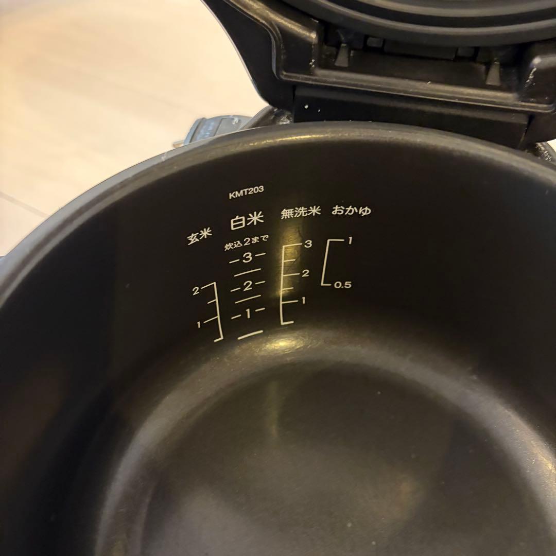 BALMUDA バルミューダ 電気炊飯器 K03A-BK 3合炊き ブラック