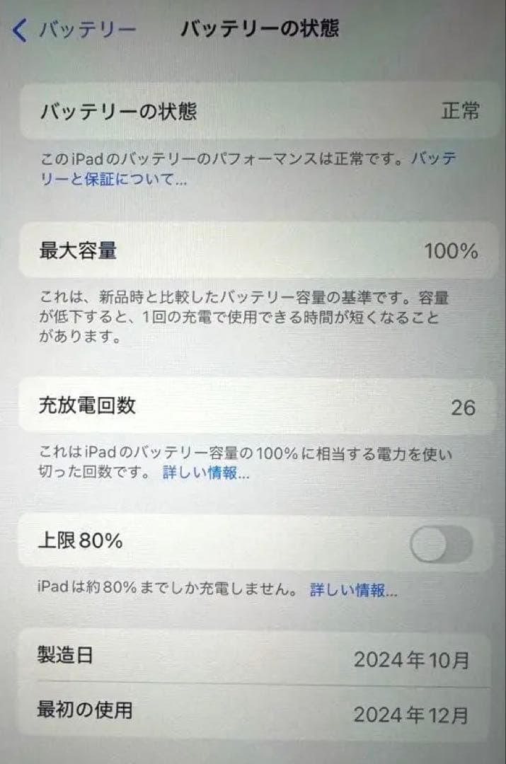 iPadmini7(A17 pro)128gb/ wifi 純正充電器・ケーブル