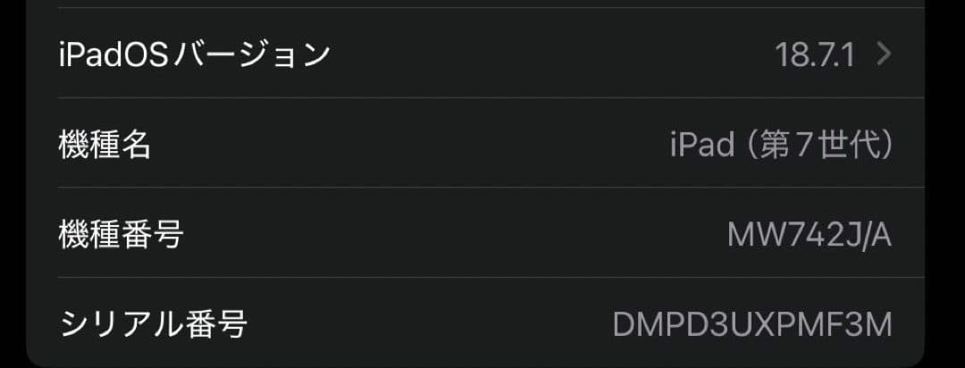 iPad 第7世代 32GB Space Grey Wi-Fiモデル