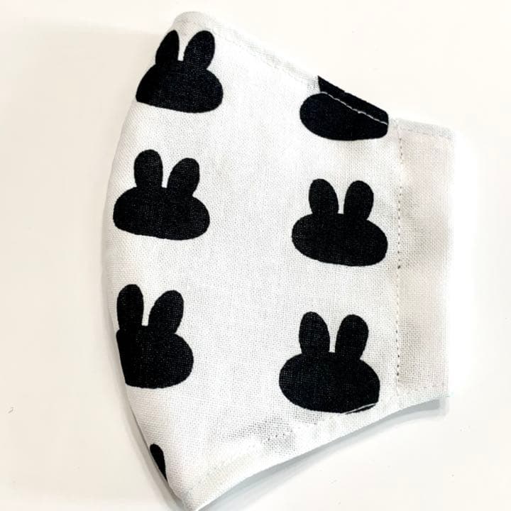 No.124 オーダーマスク　うさぎ　シルエット　ホワイト　おまとめ割