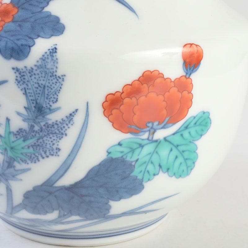 有田焼　今泉今右衛門　色鍋島花絵　花瓶　V　A8A