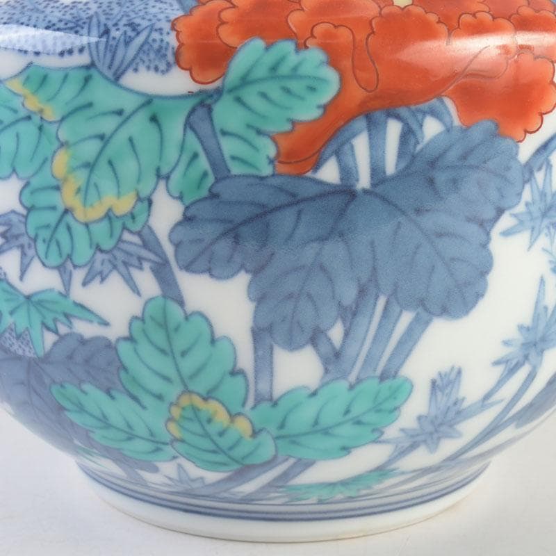 有田焼　今泉今右衛門　色鍋島花絵　花瓶　V　A8A