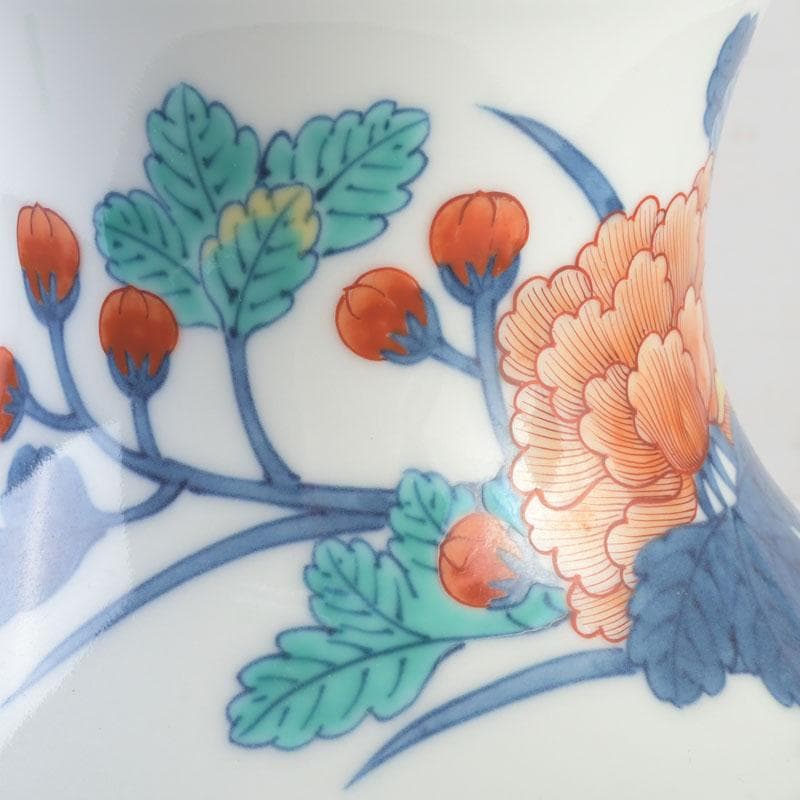 有田焼　今泉今右衛門　色鍋島花絵　花瓶　V　A8A