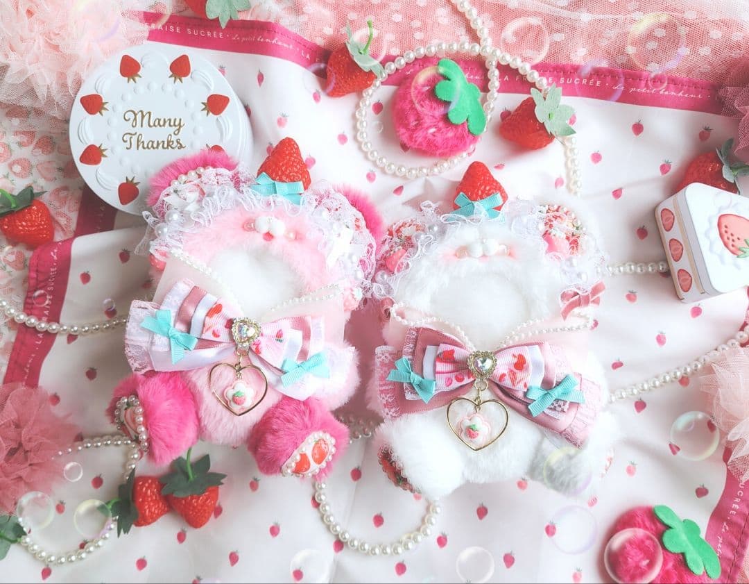 ぬい服　着ぐるみ　いちごみるくくまさん　１０～１４㎝　243