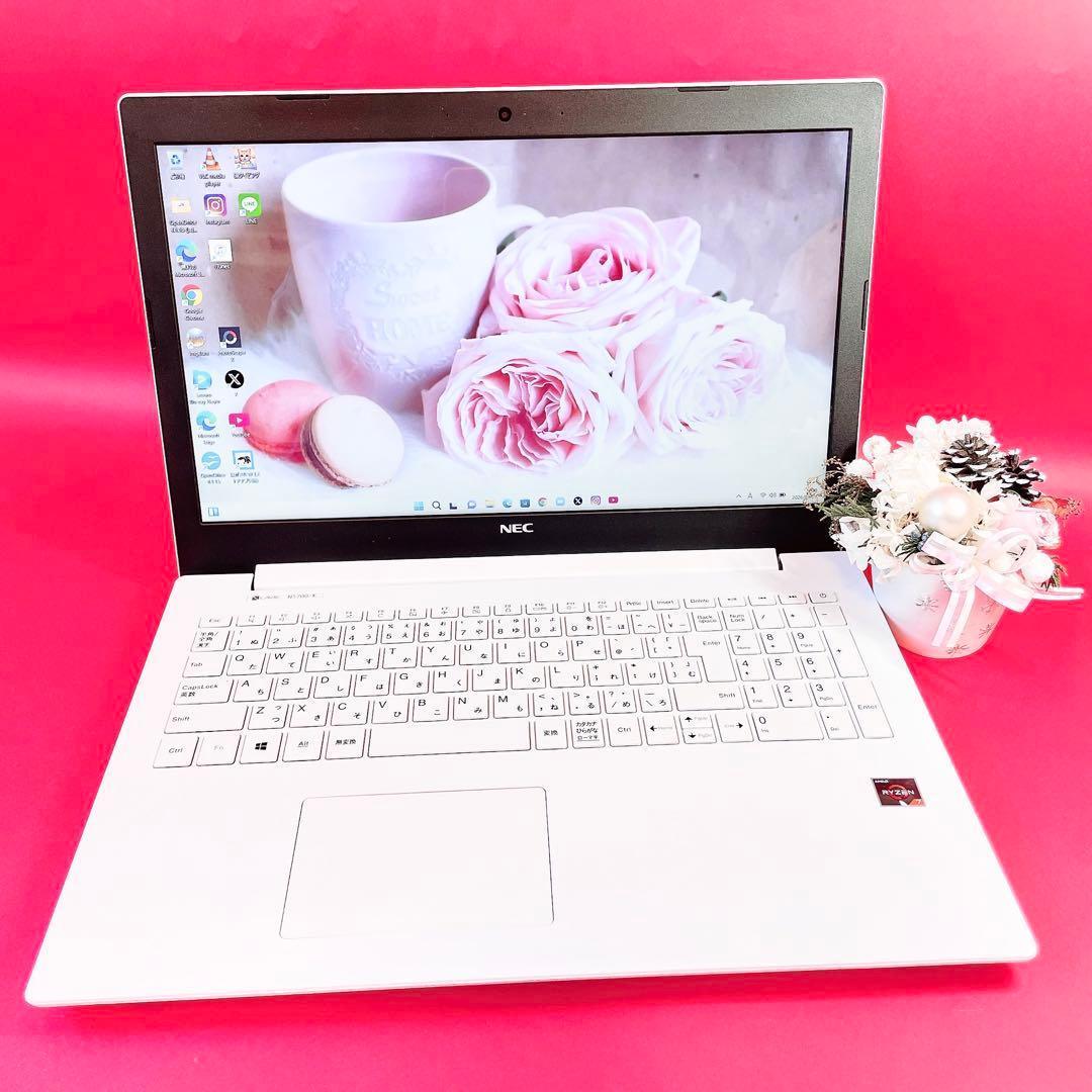 Ryzen7❣️大容量1TB薄型ノートパソコンWindows11カメラ付きホワイト