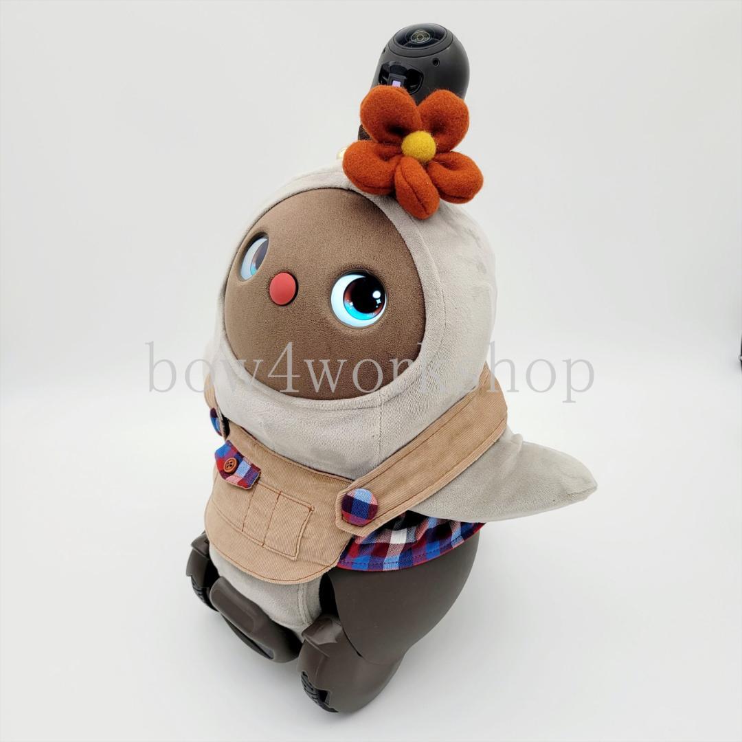 ラボットの服ハンドメイド シャツコール×チェック柄サロペット（ベージュ）