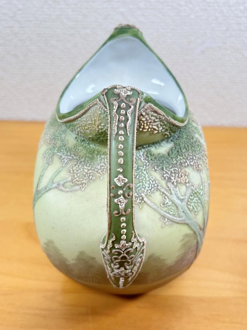 幻の逸品 オールド ノリタケ ホワイトウッドランド 花瓶 盛上 Noritake