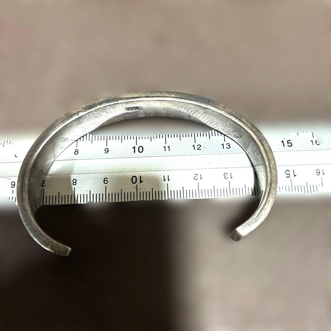 ビンテージビンテージシルバー×ガルーシャ(エイ革) バングル925刻印有り37g