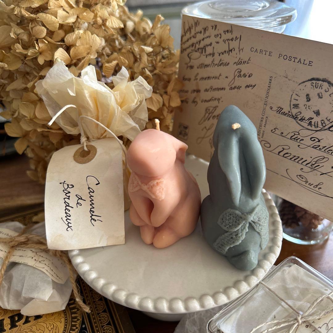 灯々舎 うさぎ レース キャンドル ペア 不思議の国のアリス