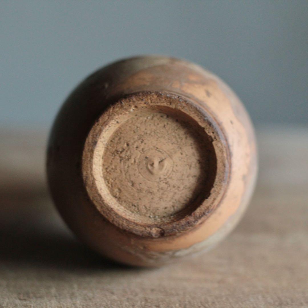 琉球 壺屋焼 涌田焼 鉄釉掛け 灰釉徳利 古道具 アンティーク