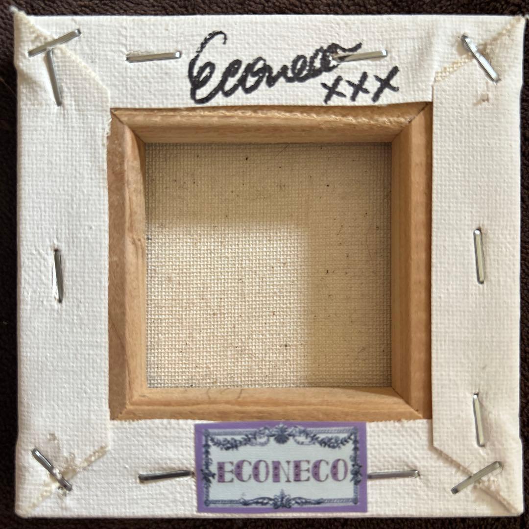 【サイン入り】ECONECO キャンバス アートワーク イラスト 絵子猫
