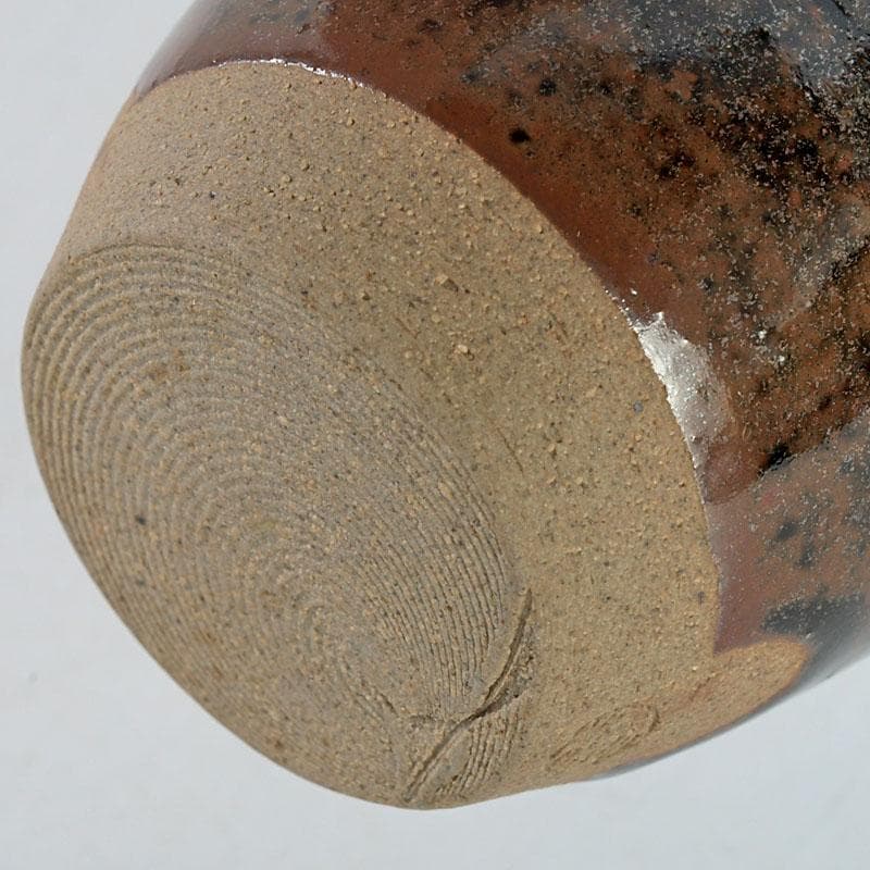 茶道具　松本鉄山作　大名物　鎗の鞘写　茶入　仕覆付　共箱　V　9598