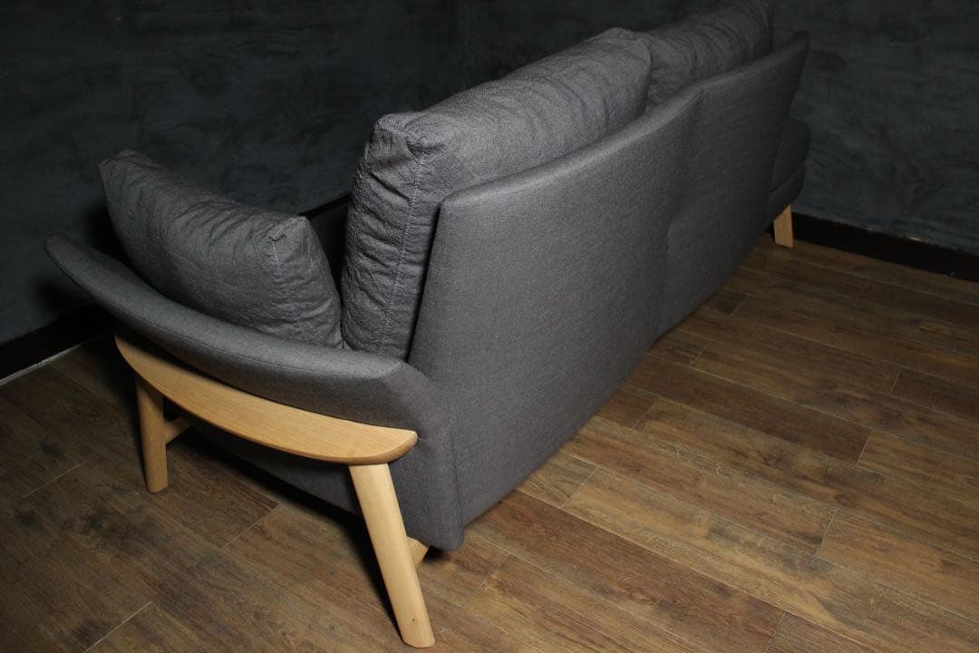 全国送無料、首都圏2.4万割引〜UW52 36万 総フェザー 3人掛け ソファ