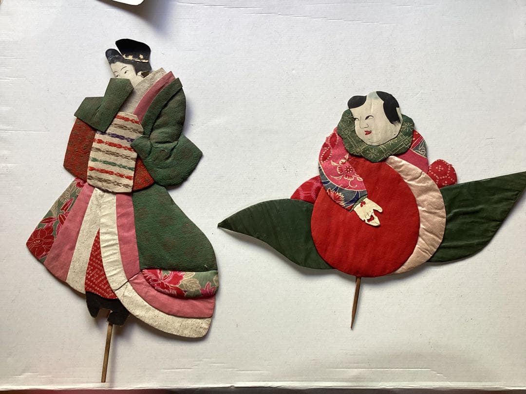 明治時代　古作　松本押絵　１８点　伝統工芸　縮緬　 浮世絵