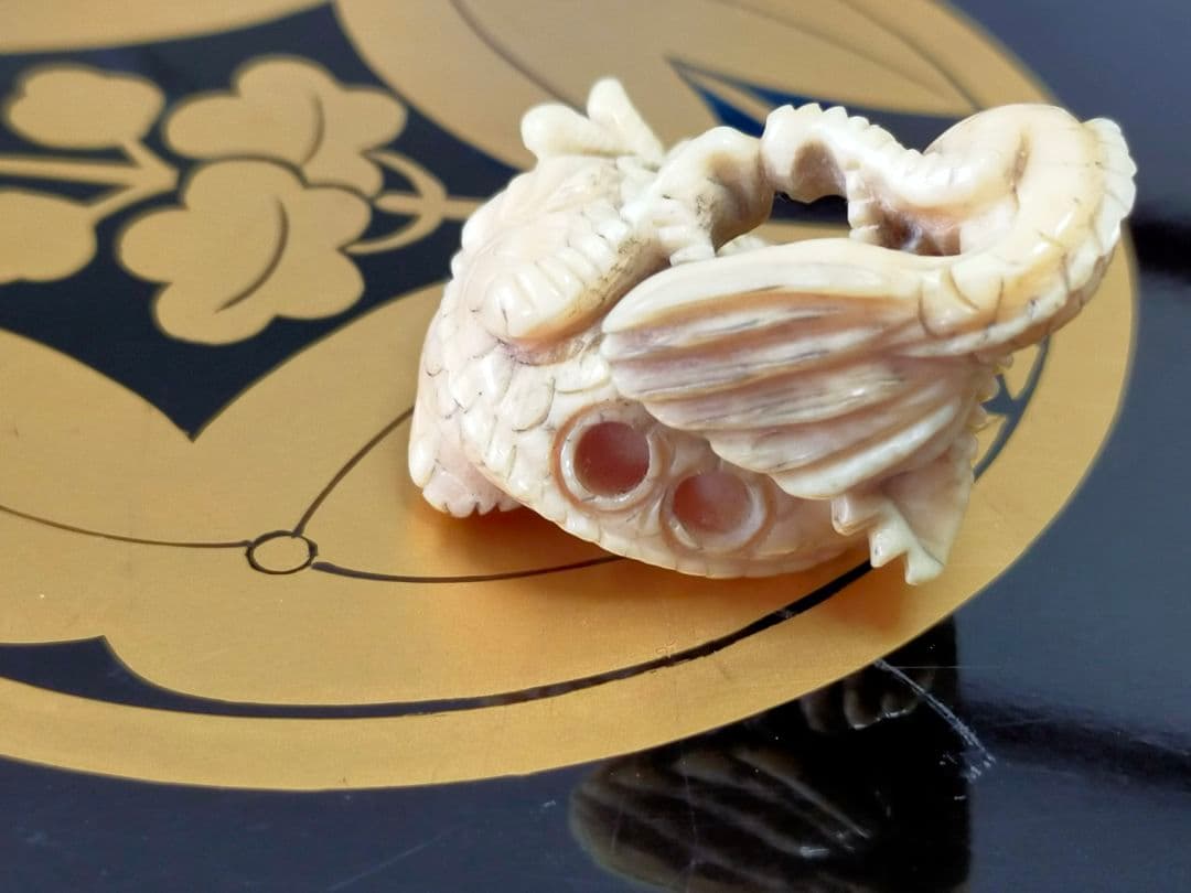 ♥　最高級　根付　竜　龍　ドラゴン　骨董品　アンティーク　レトロ