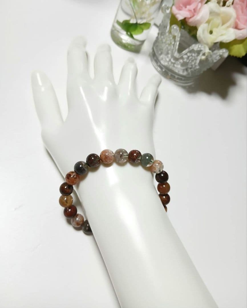 【感謝価格】全粒四季入り　四季ガーデンクォーツ　パワーストーンブレスレット