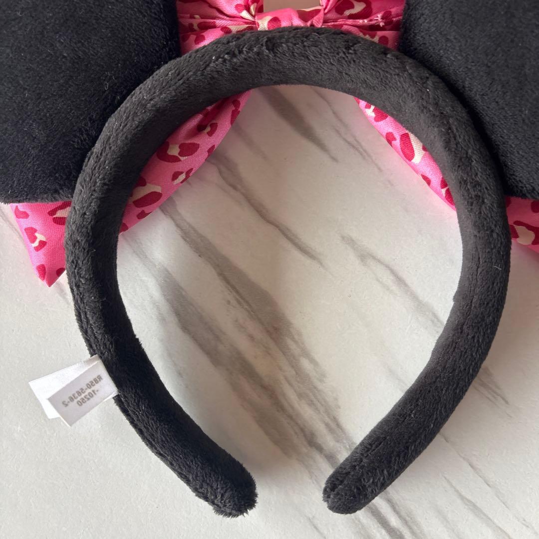 ディズニー ミニー カチューシャ リボン ヒョウ柄