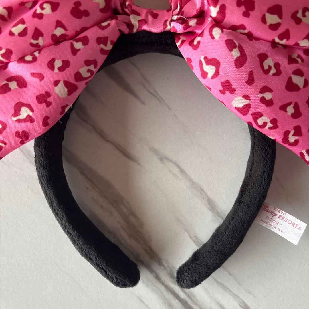 ディズニー ミニー カチューシャ リボン ヒョウ柄