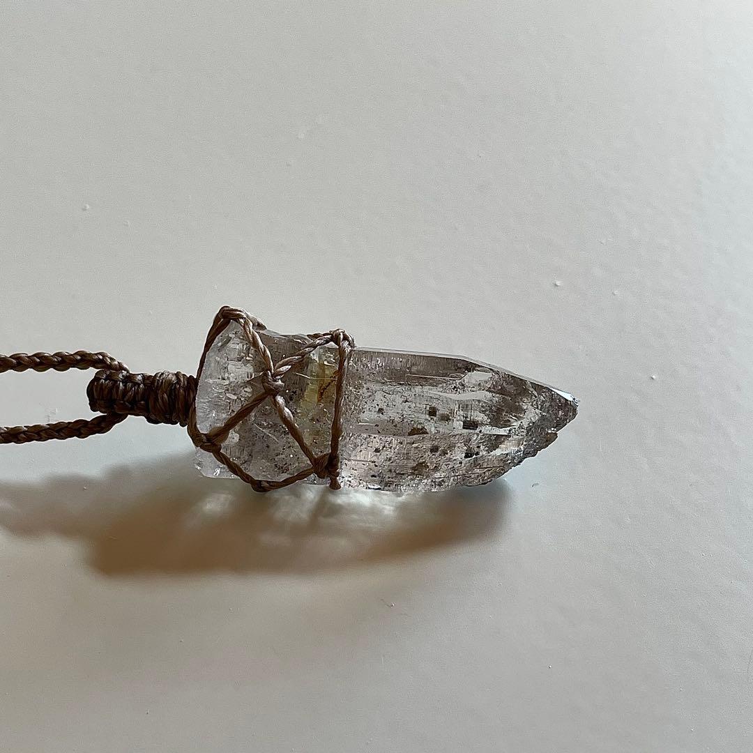 ヒマラヤ水晶 ガネッシュヒマール ＊ マクラメペンダント ネックレス15