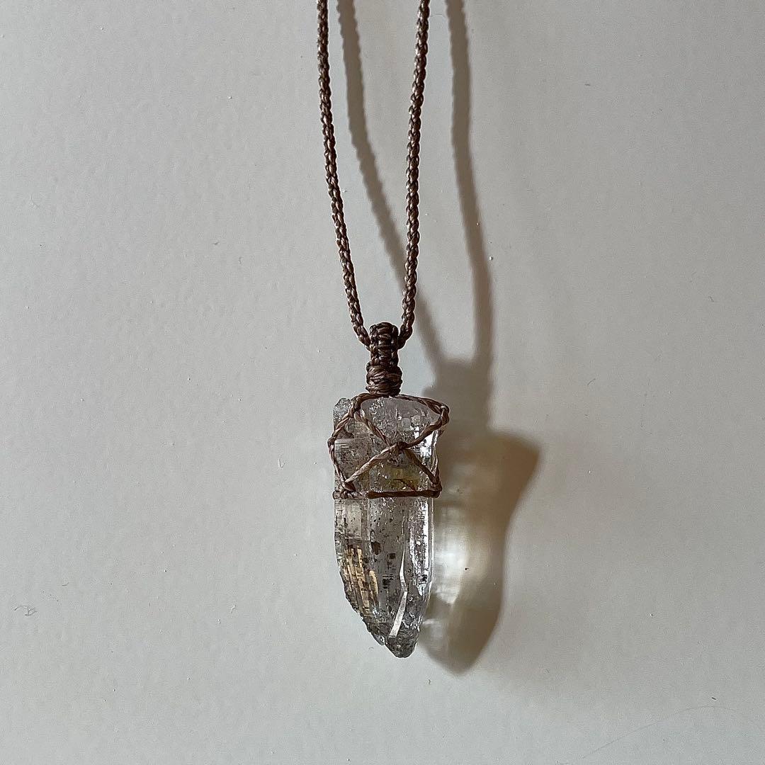 ヒマラヤ水晶 ガネッシュヒマール ＊ マクラメペンダント ネックレス15