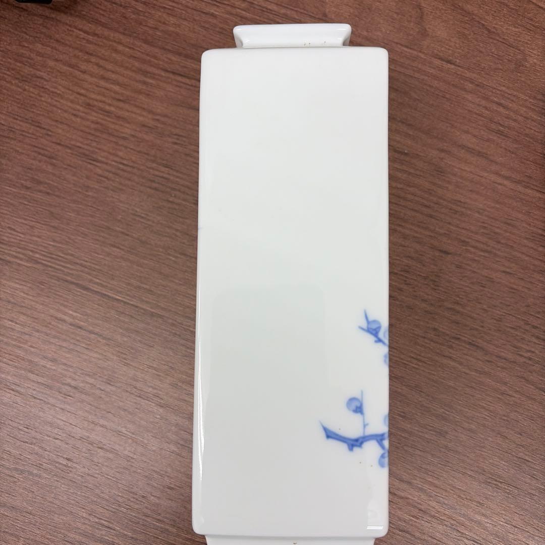 深川製磁　花瓶　高松宮家 家紋入り 海軍錨と梅　箱つき