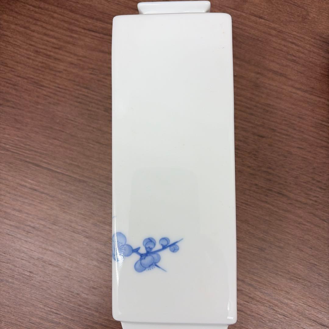 深川製磁　花瓶　高松宮家 家紋入り 海軍錨と梅　箱つき