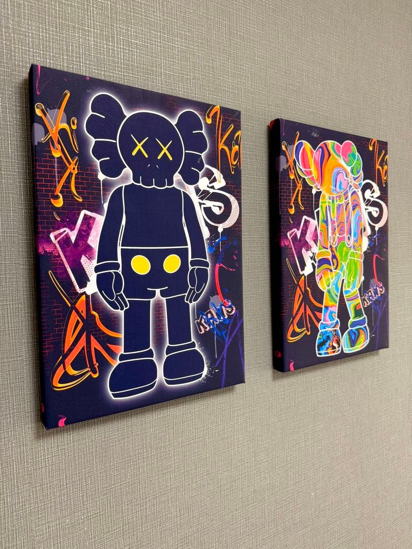 No.251木枠付きキャンバスアート　ブランドアートポスター　KAWS 絵画
