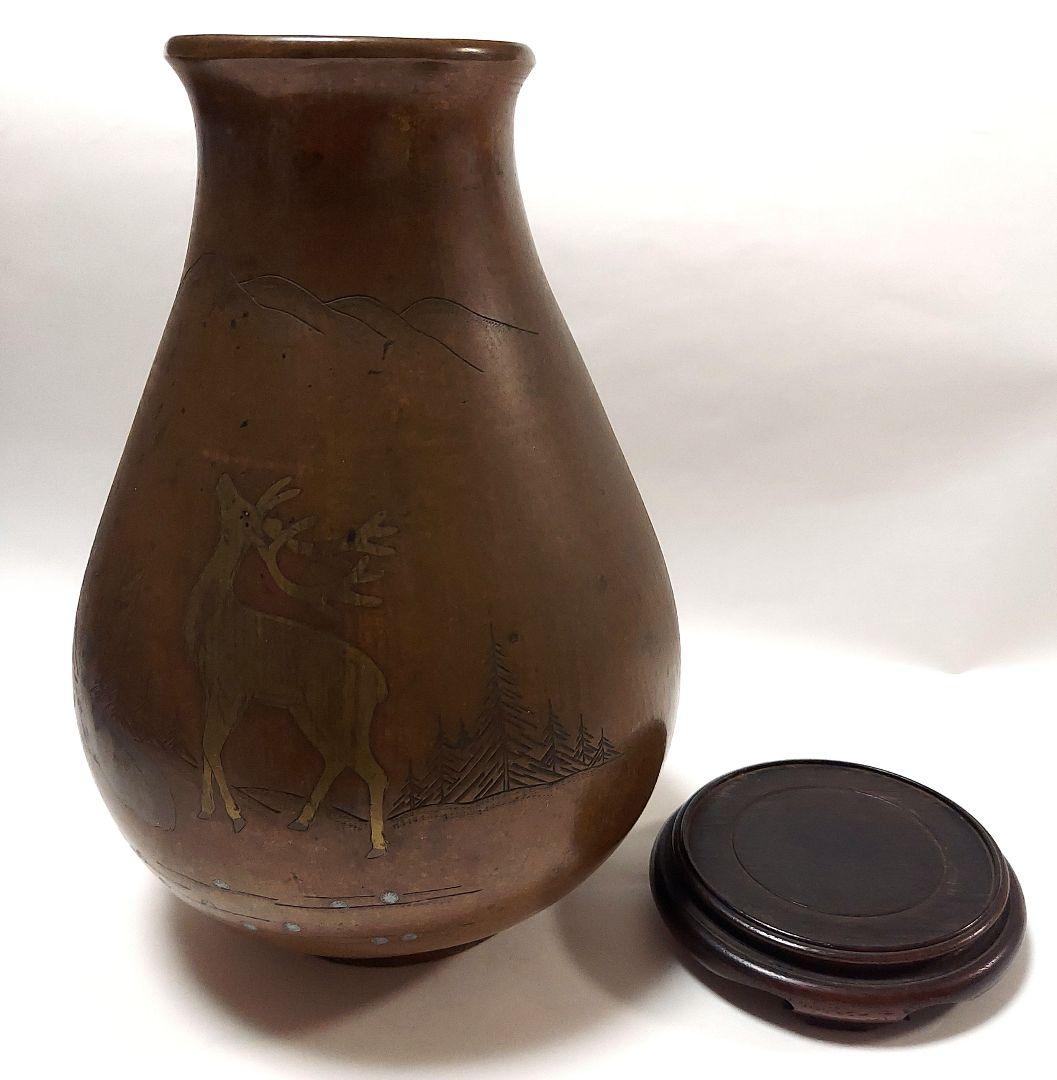 ★希少★　樺太庁国勢調査記念　銅製壺　満州樺太