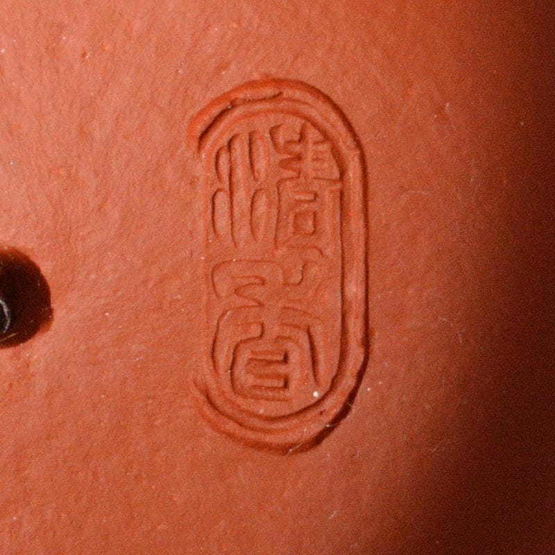 中国　紫砂　朱泥　急須　茶壷　一對　在銘　M　R5658