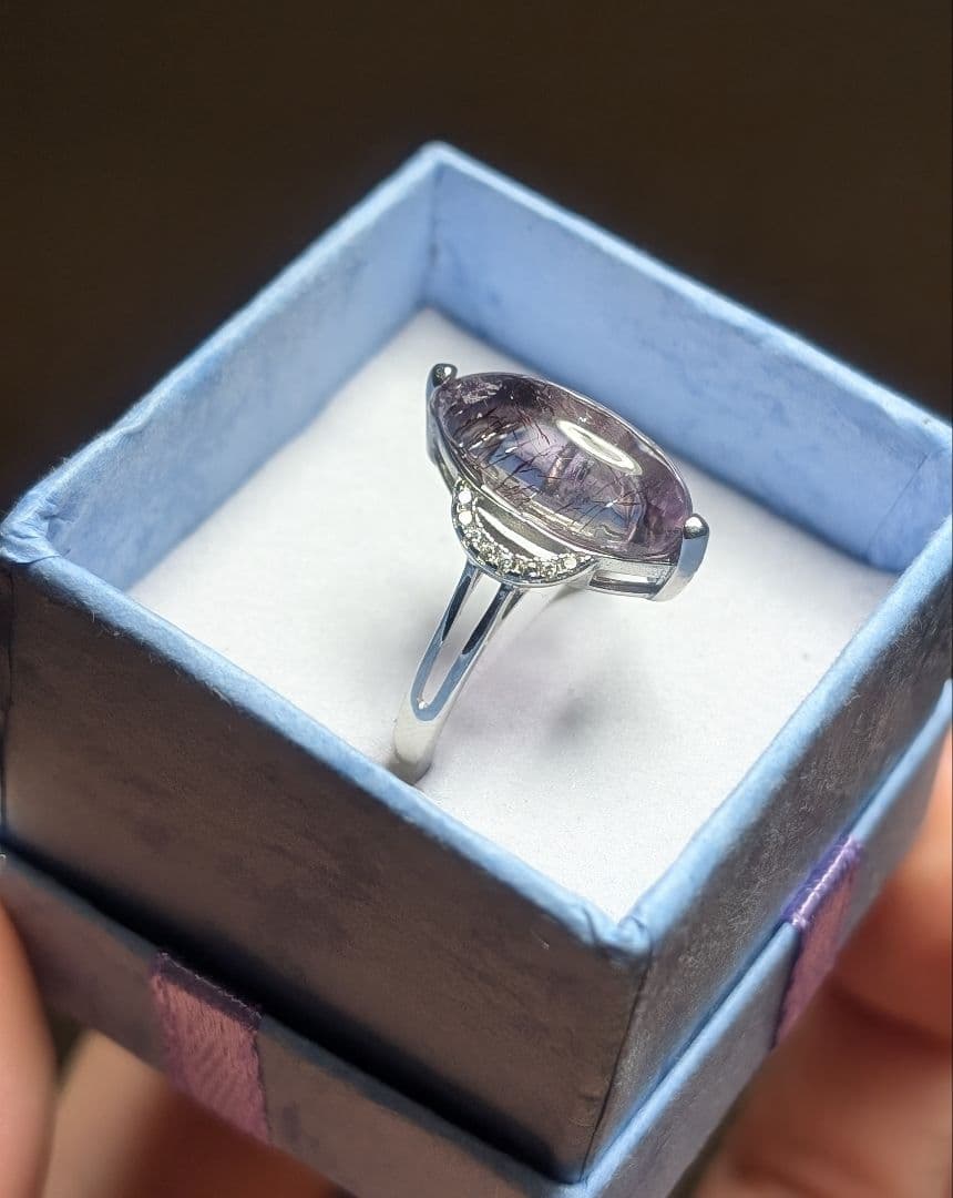 虹入り妖艶アメジストスーパーセブンリングオーダー品