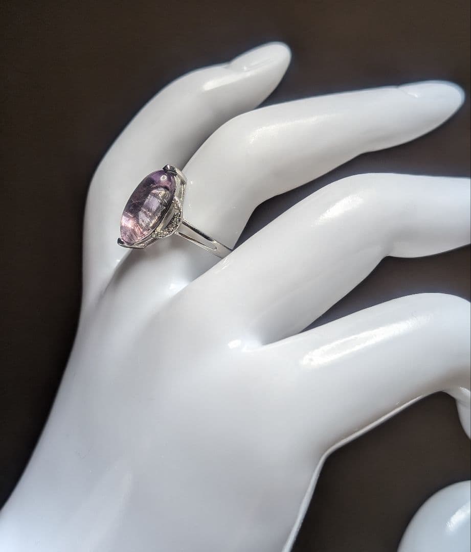 虹入り妖艶アメジストスーパーセブンリングオーダー品