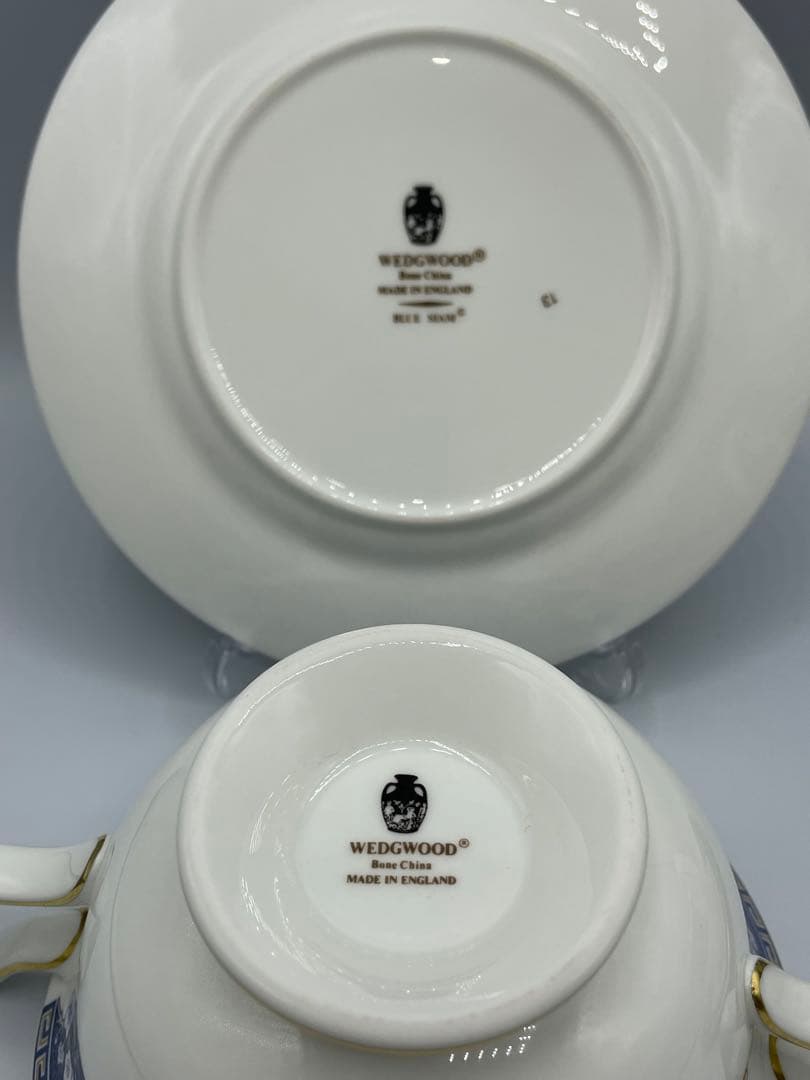 入手困難 ウェッジウッド ブルーサイアム スープカップ＆ソーサー 2客セット