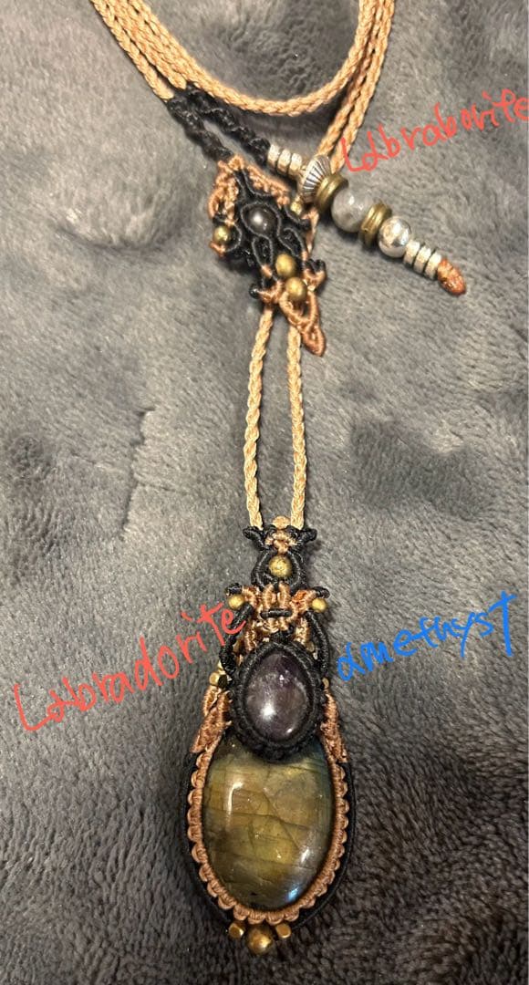 macramé✳︎ラブラドライト✳︎ネックレス