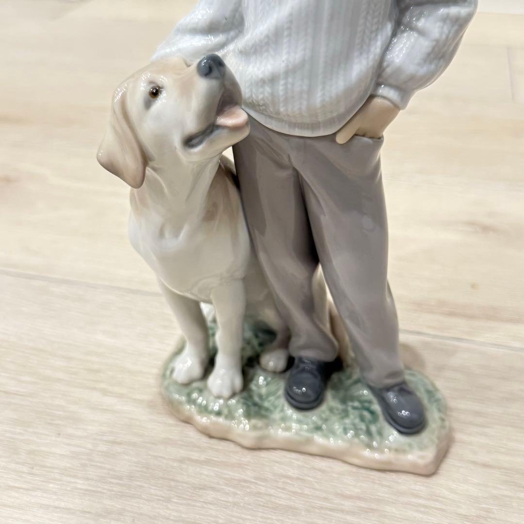 美品 リヤドロ フィギュリン 人気作 僕の親友 男の子 愛犬 LLADRO