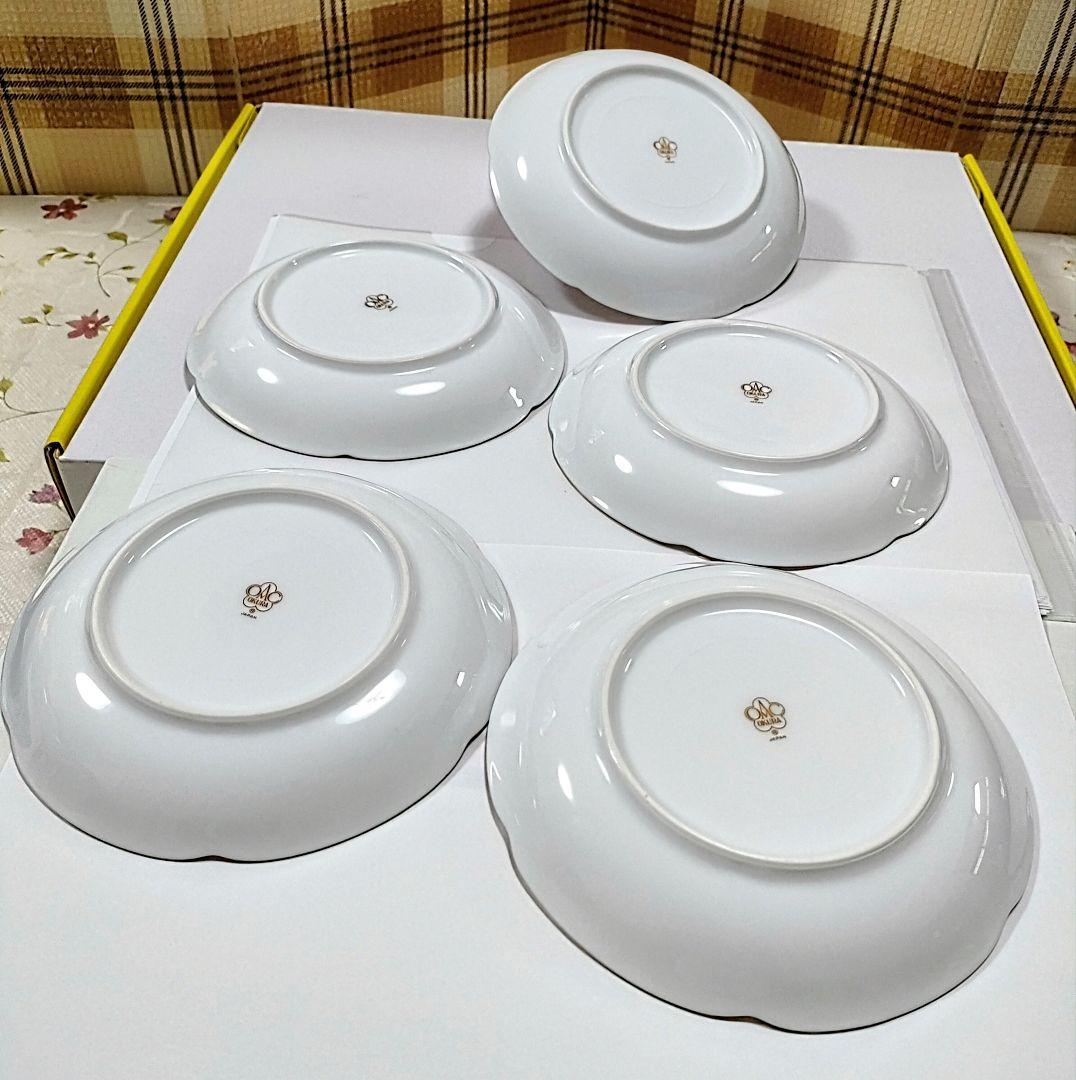 ●5447#0220大倉陶園/ゴールドライン銘々皿揃い(15cm/5枚)0723