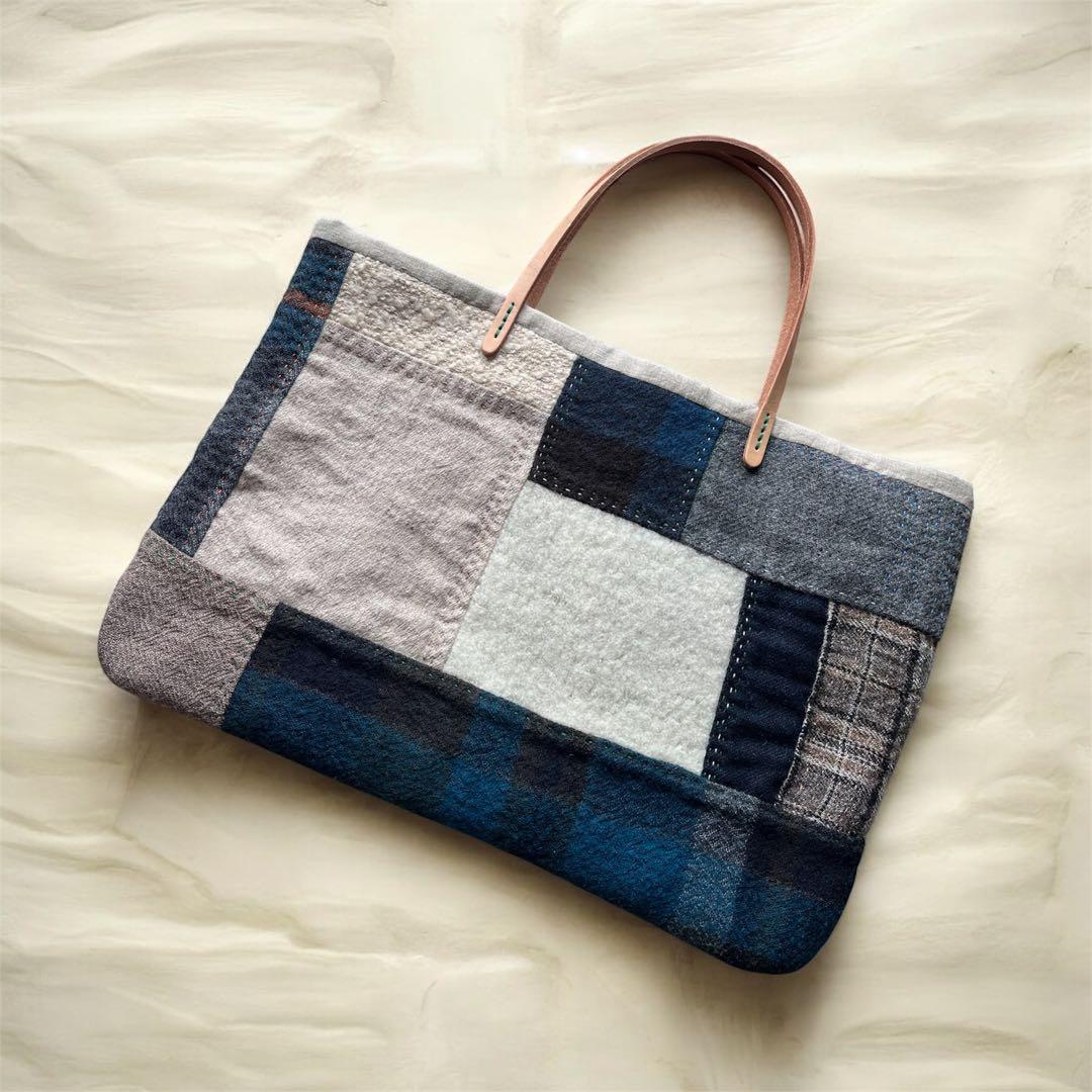 ウールパッチワークトートバッグ