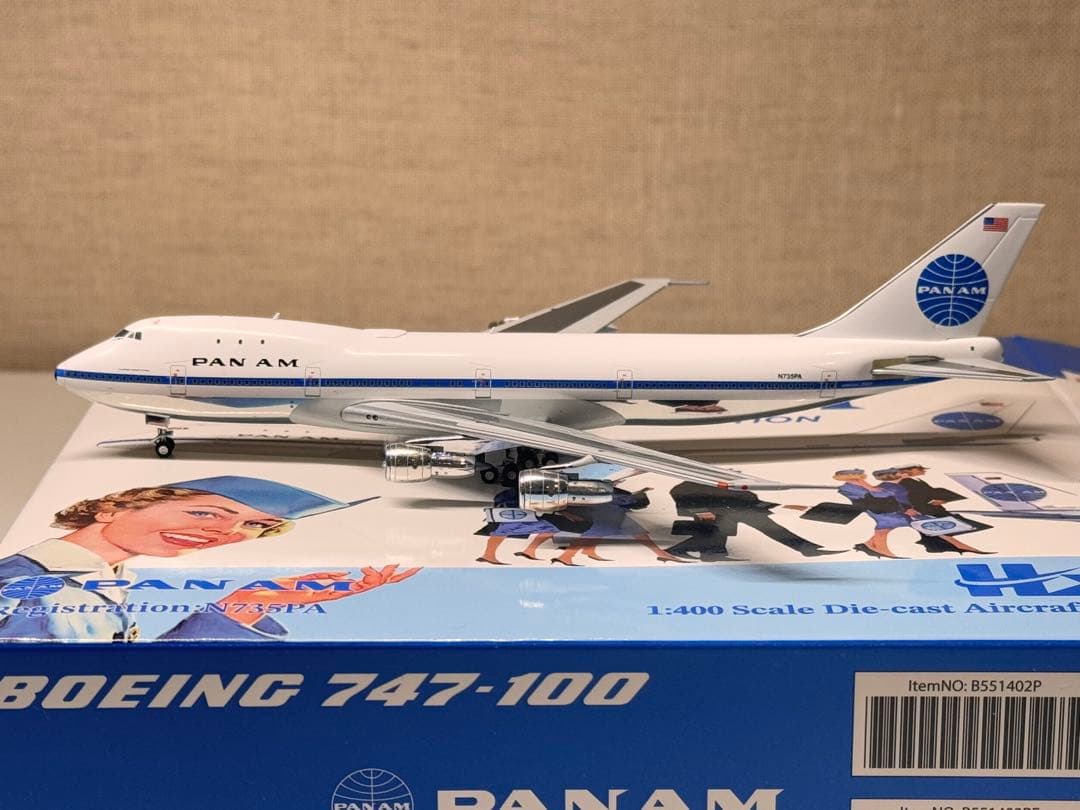 PAN AM B747-100 N735PA 初期塗装 希少 1/400 HX