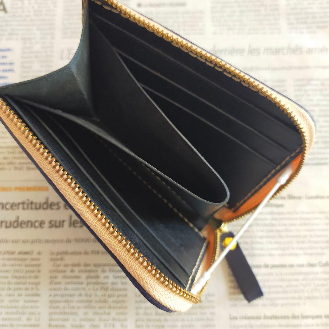 L字ファスナーウォレット　ルガトショルダー　ネイビー